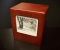 PHOTO URN 6HX5.3W X 4.3 D - 75c.i. SOLID WOOD NATURAL OR CHERRY FINISH